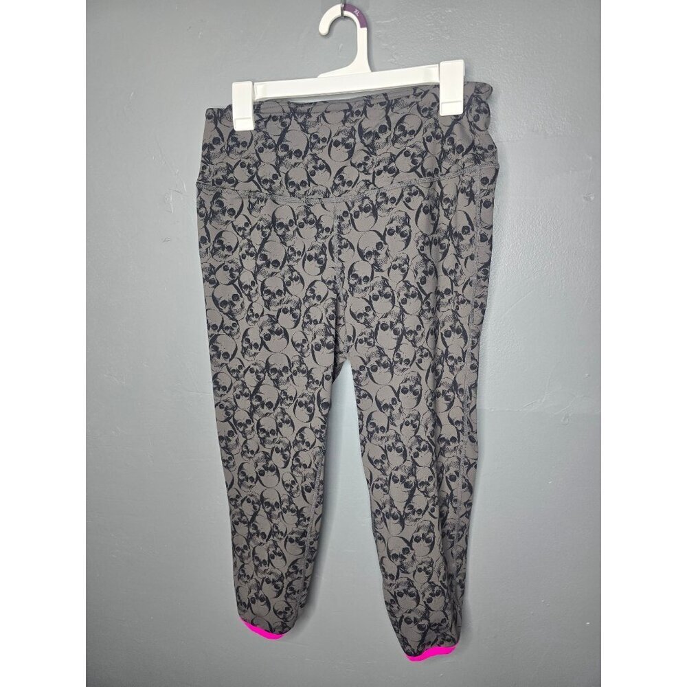 Torrid Active Skull Print Pink Trim Cropped Legging - Picture 9 of 9